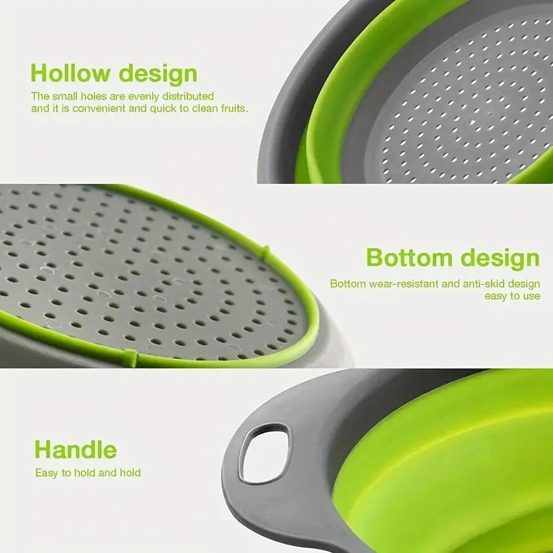 Space-Saving Collapsible Silicone Colander