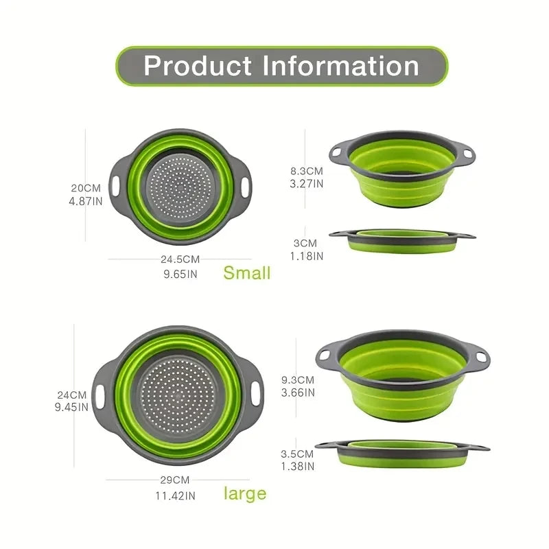 Space-Saving Collapsible Silicone Colander