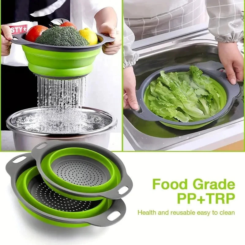 Space-Saving Collapsible Silicone Colander
